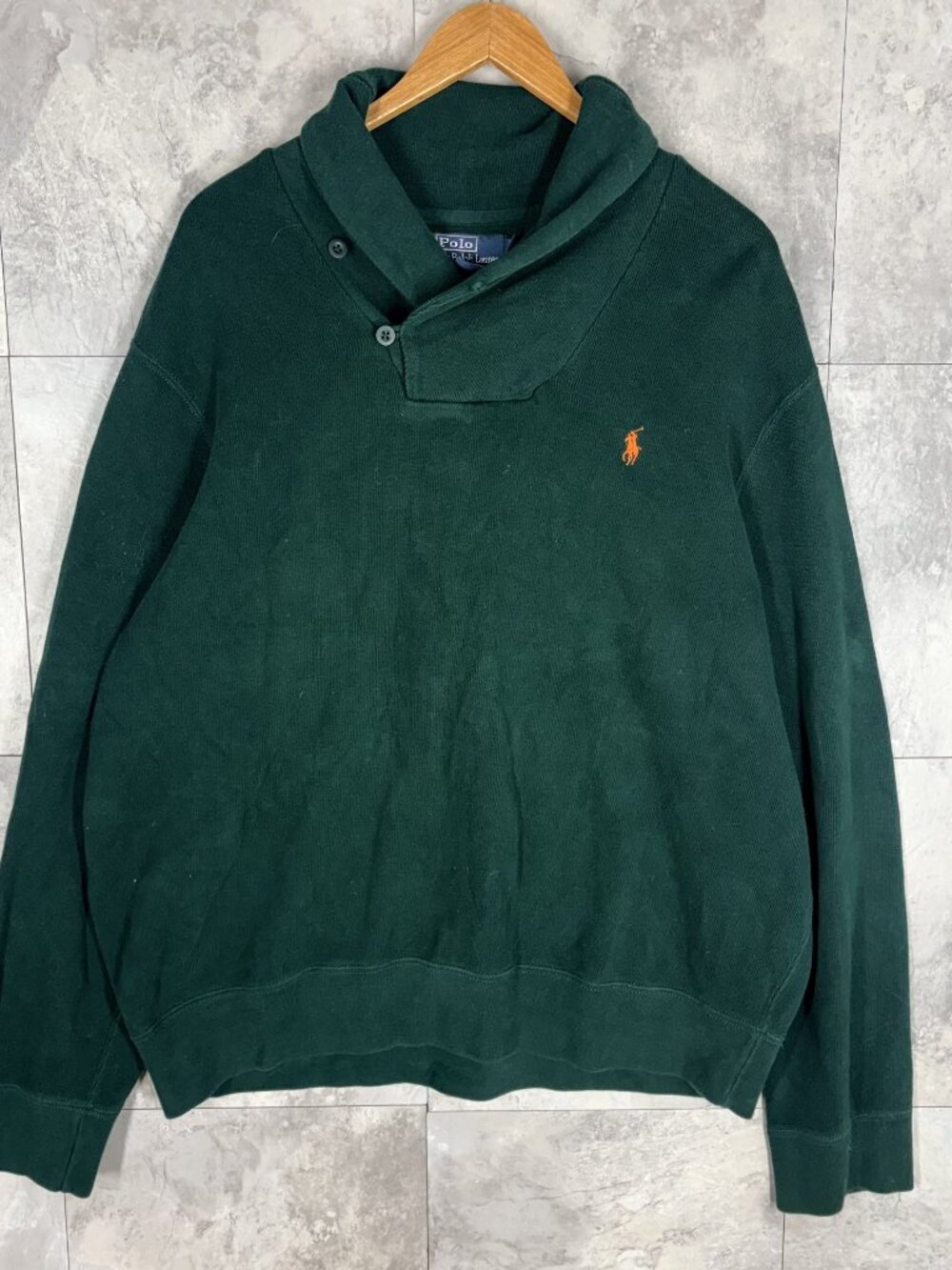 Vintage Polo Ralph Lauren Shawl Collar Sweater Mens XXL Green
